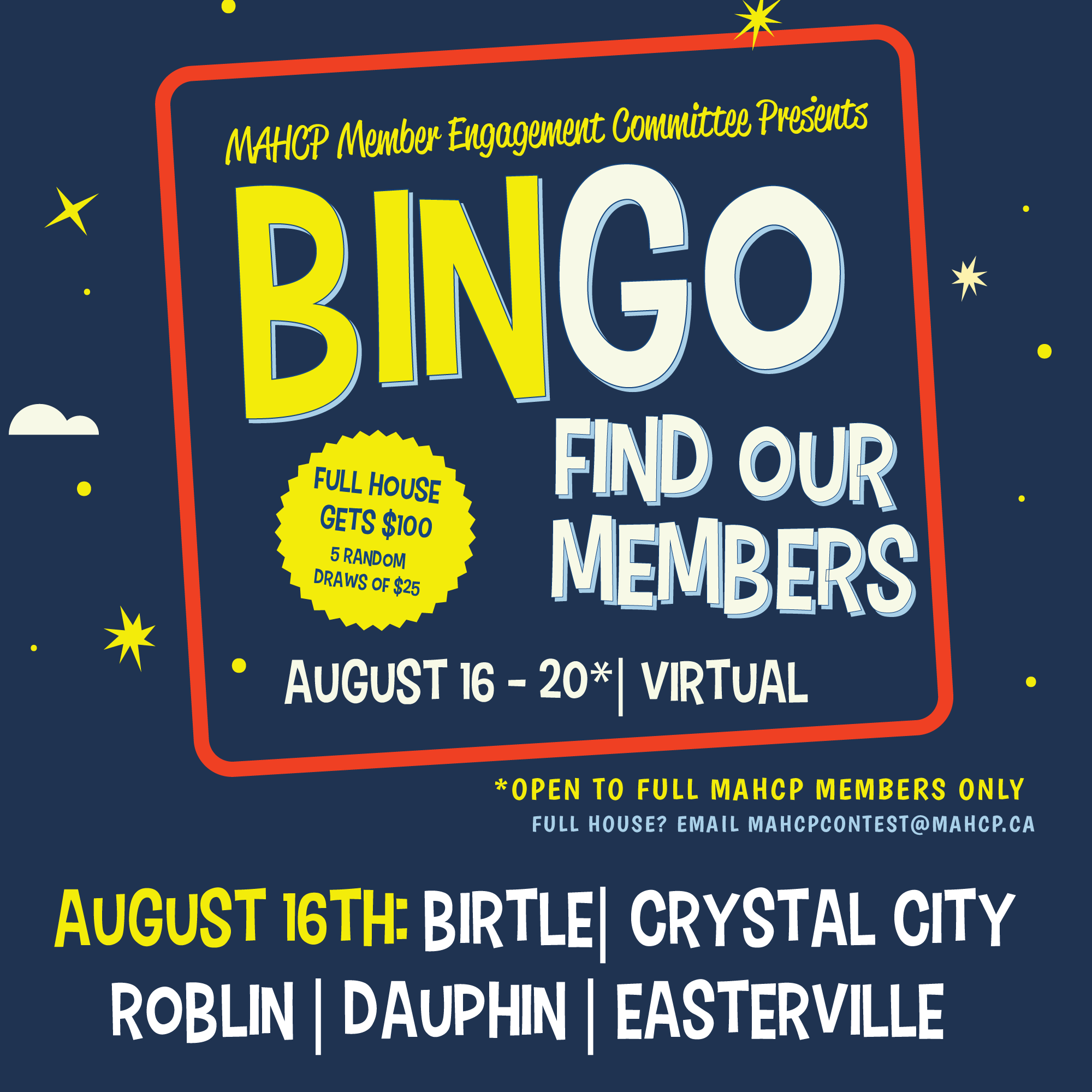 MAHCP Bingo Numbers for August 16th